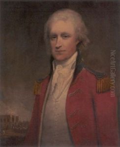 Portrait Of An Aide-de-camp To The Governor Of Bengal, With Old Government House, Calcutta, Beyond