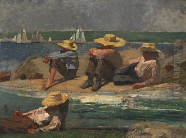 Children On The Beach (watching The Tide Go Out; Watching The Boats) - view 1