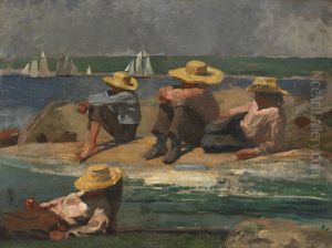Children On The Beach (watching The Tide Go Out; Watching The Boats) by Winslow Homer
