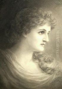 Portrait Of A Lady Head And Shoulders In Profile Turned To Theright by Emily Barnard