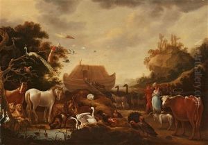 Landscape With Animals And Noah's Ark by Gillis Claesz De Hondecoeter