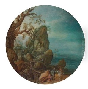 Gebirgslandschaft Mit Reisenden by Gillis Claesz De Hondecoeter