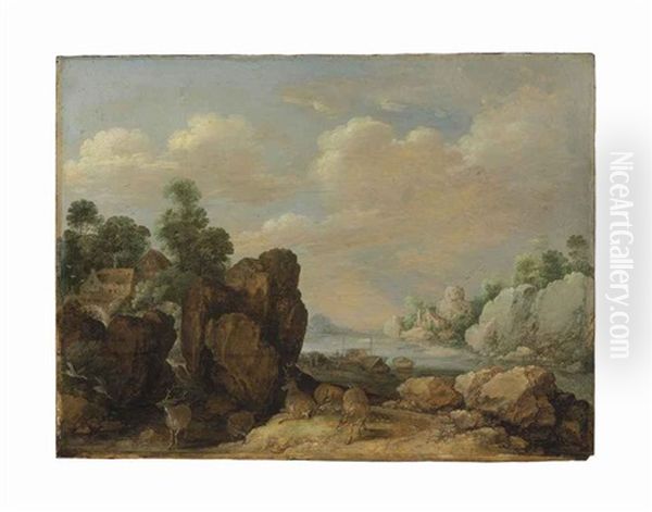 A Landscape With An Estuary And A Deer - view 1