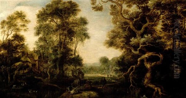 Waldlandschaft Mit Vieh - view 1