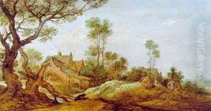 Bewaldete Landschaft Mit Einer Herde by Gillis Claesz De Hondecoeter