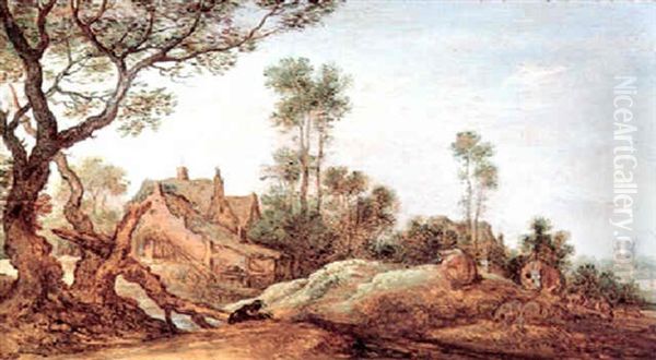 A Wooded Landscape With A Herd - view 1