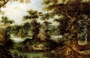 Paysage De Riviere Avec L'homme De Dieu Desobeissant by Gillis Claesz De Hondecoeter