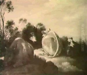 Kuhe In Einer Dunenlandschaft