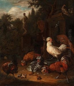The Chicken Yard by Melchior de Hondecoeter