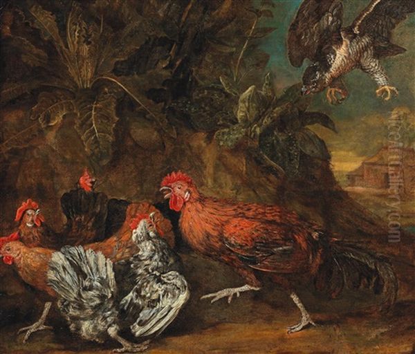 Fowls Attacked By A Bird Of Prey - view 1