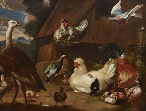 Poultry Yard by Melchior de Hondecoeter