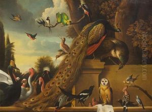 Gathering Of Birds In A Landscape