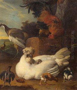 Huhnervieh (pair) by Melchior de Hondecoeter