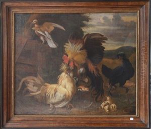 Combat De Coqs by Melchior de Hondecoeter