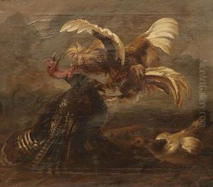 Der Hahnenkampf by Melchior de Hondecoeter