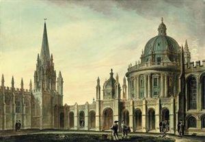The Radcliffe Camera From The Great Quadrangle Of All Soulscollege, Oxford