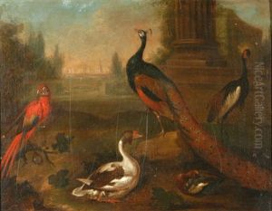 Parklandschaft Mit Federvieh by Melchior de Hondecoeter