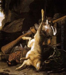 Nature Morte Au Trophee De Chasse: Lievre, Perdreau Et Faisan by Melchior de Hondecoeter