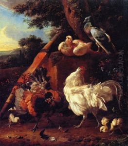 Poultry At The Edge Of A Wood by Melchior de Hondecoeter