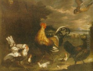 Faglar I Landskap by Melchior de Hondecoeter