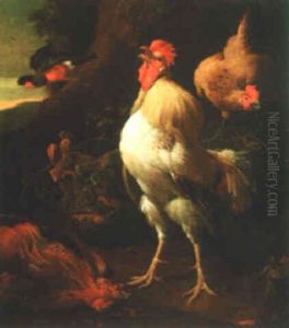Landscape With A Cockerel And A Hen