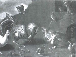 Cockfight by Melchior de Hondecoeter