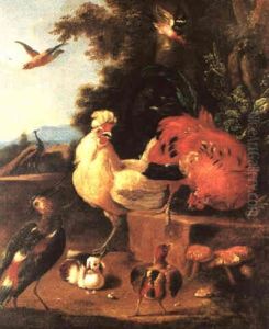 Coqs Et Oiseaux by Melchior de Hondecoeter