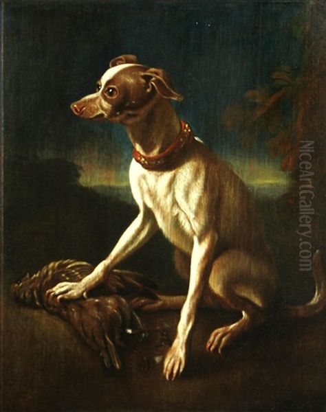 A Dog With A Dead Bird In A Landscape - view 1
