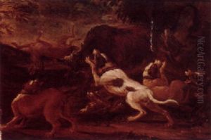 Hounds Attacking A Bull