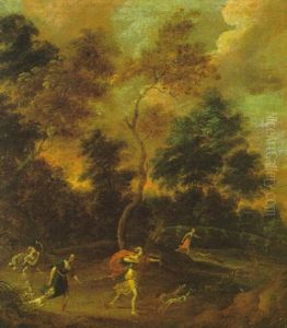 Die Jagd Der Diana Mit Gefahrtinnen by Abraham Danielsz. Hondius