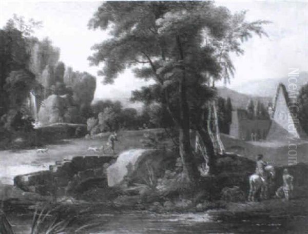 A Wooded Landscape With A Huntsman Before A Ruin - view 1
