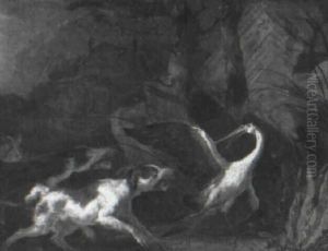 Dogs Attacking A Heron by Abraham Danielsz. Hondius