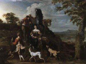 Rastende Reiter Nach Der Falkenjagt by Abraham Danielsz. Hondius