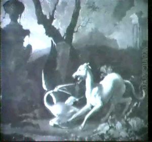 Hunde Einen Reiher Jagend by Abraham Danielsz. Hondius