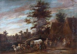 Un Convoi Traversant Un Village