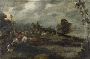 Schlachtszenen (diptych) by Lambert de Hondt