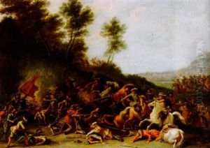 A Cavalry Battle by Lambert de Hondt