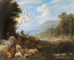 Noah Leading The Animals To The Ark