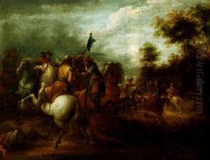 A Cavalry Engagement by Lambert de Hondt