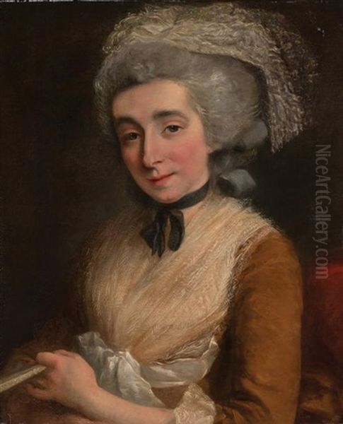 A Lady Holding A Fan - view 1
