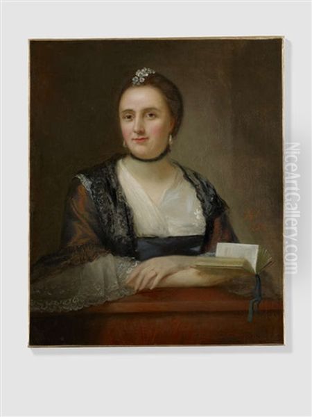 Portrait Of A Lady Holding A Book - view 1