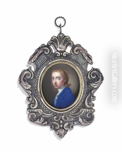 Philip Stanhope, Viscount Mahon (1746-1763), In Blue Coat And White Frilled Cravat - view 1