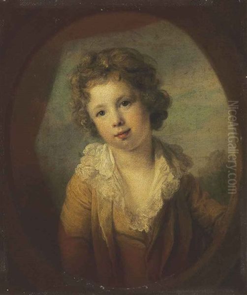 Portrait Of A Boy In A Painted Oval - view 1