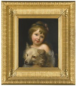 Portrait Of Miss Julia Metcalfe, Holding Her Dog Portrait Of Miss Julia Metcalfe, Holding Her Dog