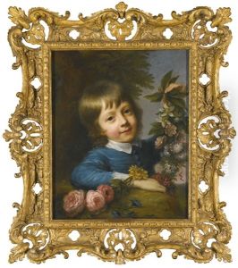 Portrait Of Master Muspratt Williams Composing A Garland by Nathaniel Hone