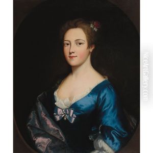 Portrait Of A Lady In Blue by Nathaniel Hone