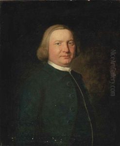 Portrait Of A Gentleman Richard Collins?) In A Blue Coat And White Stock