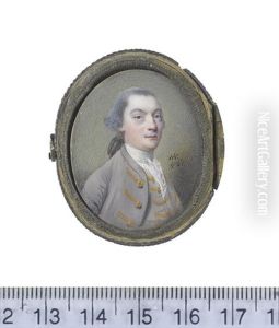 A Gentleman, Wearing Mauve Coat And Waistcoat With Gold Lace And Buttons To Each, White Frilled Lace Chemise And White Stock, His Powdered Hair Worn... by Nathaniel Hone