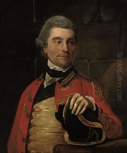 Portrait Of A Gentleman In Military Uniform, A Tricorn Hat In His Left Hand Resting On A Ledge