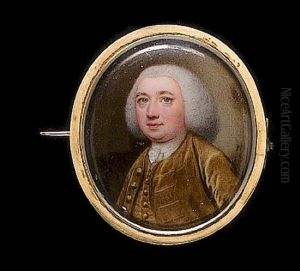 A Gentleman, Wearing Brown Coat, Matching Waistcoat, Tied White Stock And Powdered Bag Wig by Nathaniel Hone